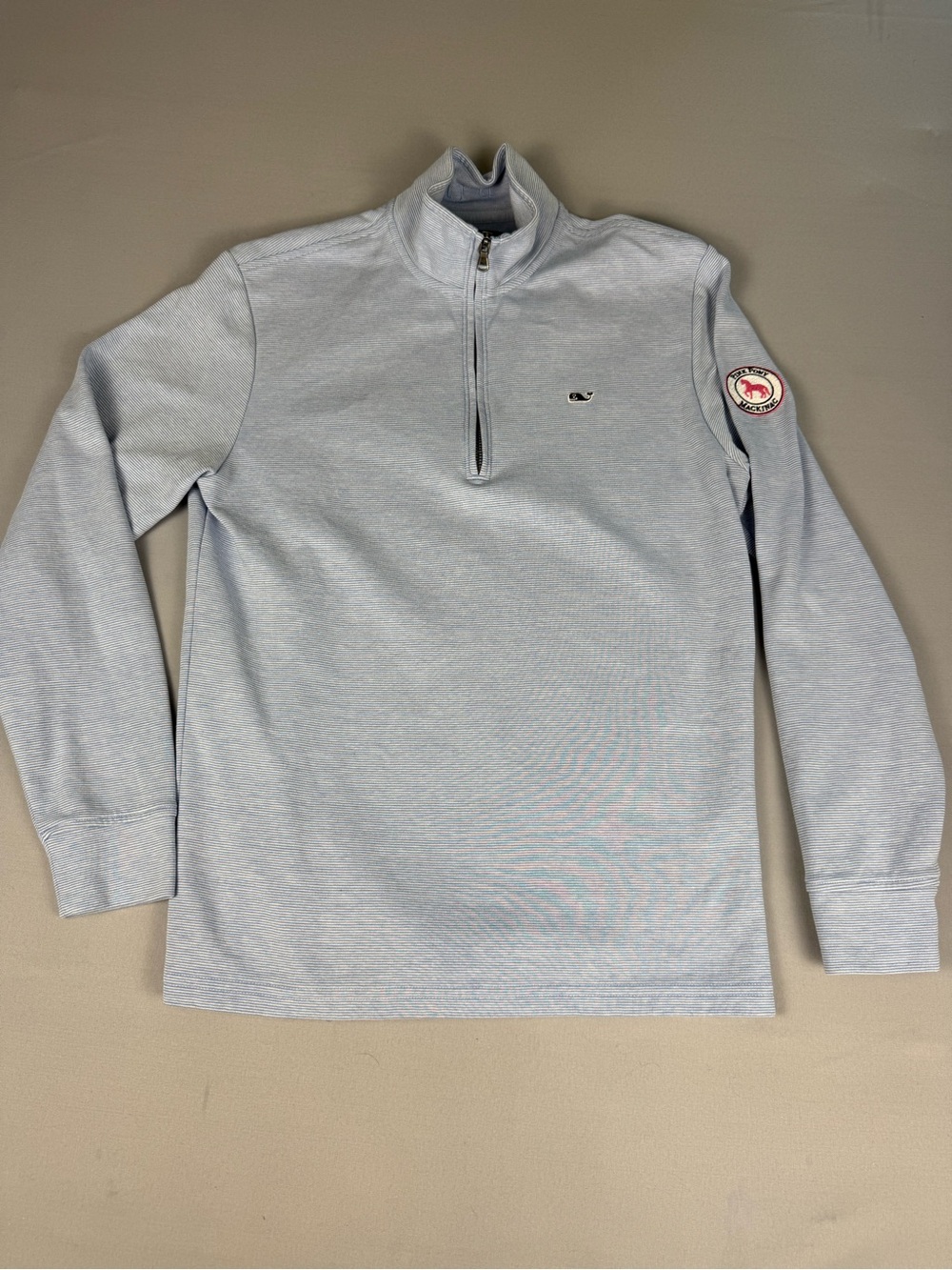 Vineyard Vines Blue Stripe 1/4 Zip Pink Pony Mackinac Pullover Small